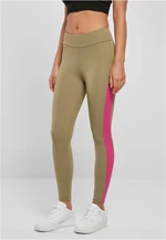 Women's Color Block Khaki/Light Purple Leggings