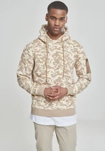 Sweat Camo Bomber Hoody Beige Camouflage