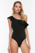 Trendyol Black Frill Detailed Swimsuit