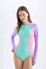 DEFACTO Fall in Love Zippered Long Sleeve Surf Swimsuit