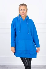 Insulated sweatshirt with side slits purple blue