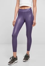 Women's leggings made of dark purple synthetic leather