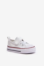 Children's canvas sneakers with Velcro white Daloma