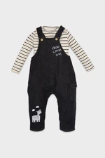 DEFACTO Baby Boy Striped Long Sleeve T-Shirt Jeans Overalls 2-Piece Set D4130a524wn