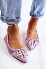 Women's ballerinas with studs purple Kinley