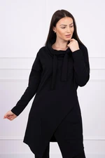 Tunic with a clutch front Oversize black