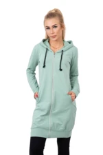 Women's long hoodie Kesi - dark mint