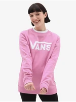 Pink Womens Sweatshirt VANS WM CLASSIC V CREW - Women