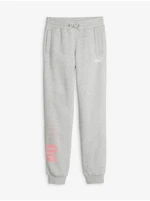 Light grey girls' brindle sweatpants Puma Power - Girls