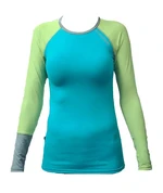 Women's functional bamboo long sleeve T-shirt - emerald - green sleeves