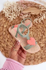 Children's sandals with heart Ipanema My First Baby Green