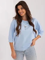 Light Blue Oversize Women's Casual Blouse