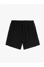 Koton Sports Shorts with Lace Waist and Zipper Pocket Detail