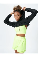 Koton Long Sleeve Crop Hooded Sweatshirt