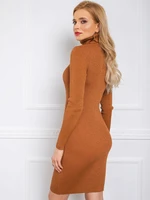 Brown dress with metal thread