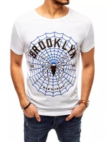 White men's T-shirt with Dstreet print