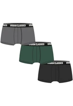 Boxer Shorts 3-Pack Grey+Dark Green+Black