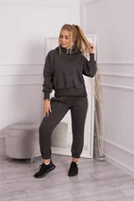 Insulated turtleneck set with graphite hood