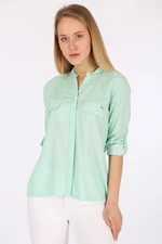 Bigdart Women's Green Striped Shirt 3455