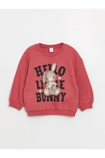 LC Waikiki Crew Neck Long Sleeve Printed Sweatshirt for Baby Girl