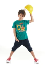 Mushi Yellow Digger Boys Green T-shirt Capri Shorts Summer Suite