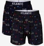 Pánské volné boxerky ATLANTIC 2Pack - tmavě modré/tmavě šedé