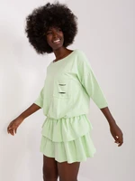 Pistachio flared sweatshirt dress