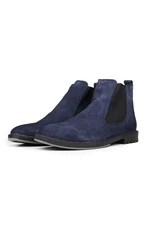 Ducavelli York Genuine Leather and Suede Anti-Slip Sole Chelsea Casual Boots.