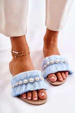 Lady's slippers with Ramisa blue belt