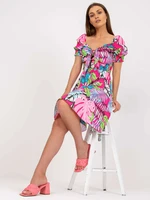 Pink Spanish sundress with print