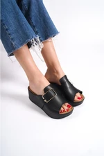 Capone Outfitters Mules - Black - Wedge