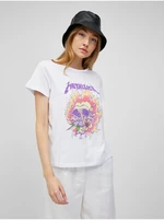 White T-Shirt Noisy May Nate Metallica - Women