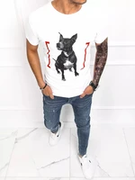 White men's T-shirt Dstreet with print