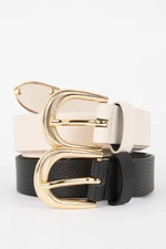 DEFACTO Women Oval Buckle 2-Piece Jean Belt