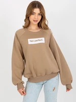 Women's hoodless sweatshirt - beige