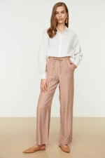 Trendyol Camel Comfortable Cut Elastic Waist Woven Trousers