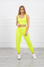 Set top+trousers yellow neon