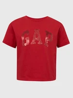 GAP Kids T-shirt organic logo sequins - Girls