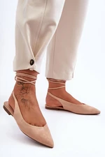 Women's suede ballerinas nude Lilly Ann