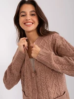 Light brown cable knitted sweater