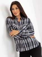 Lady's dark grey viscose checked shirt