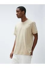 Koton Basic T-shirt Crew Neck Sleeve Detail.