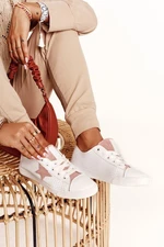 Big Star Women's Classic Leather Sneakers - White/Pink