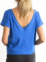 T-shirt with neck at the back in blue