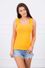 Ruffle blouse with straps orange neon