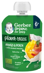 GERBER Organic ovocná kapsička mango a broskev s kokosovým mlékem 80 g