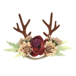 10pcs/lot Deer Flower Headband Handmade Floral Christmas Hair Band For Babys Reindeer Headband