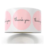 Pink Paper Label Stickers Foil Thank You Wedding Stickers Scrapbooking 1inch 50pcs Envelope Seals Handmade Stationery Sticker