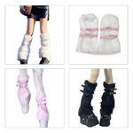 Women's Faux Furs Leg Warmers Boot Winter Warm Foot Cover Y2K JK Uniform Clothes