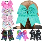 New Unicorn Horn Elastic Hair Bands Girls Fashion Ribbon Bow Hair Rope Children Heart diy Bow Rubber Band Headband